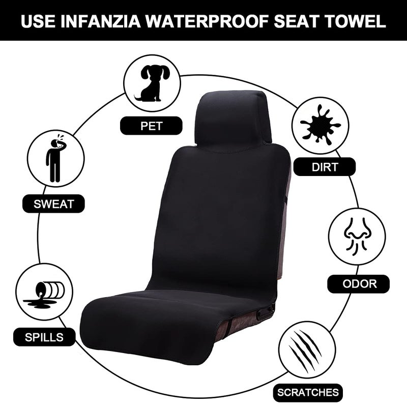 INFANZIA Premium Waterproof Seat Cover Towel Protector Neoprene Universal Fit, Upgraded 100% Washable & Removable Non-Slip Sweat Carseat Towel Covers, Perfect for Gym/Yoga/Workoutï¼ˆBlack,1PCS - Image 4